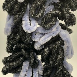 Whimsical Boucle-style Loop Knit‎ Scarf Blue Black